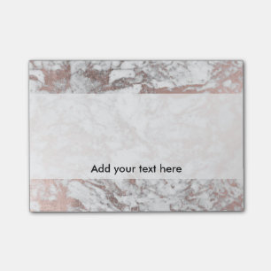 Post-it® Marbre moderne à la mode, élégant faux rose blanc