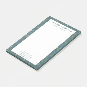 Post-it® Marbre moderne Gold Gemstone Turquoise