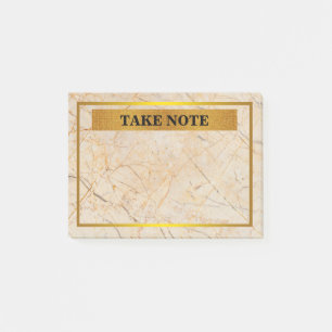 Post-it® Marbre personnalisé Prendre note avec bordure or