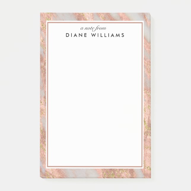 Post-it® Marbre rose éclatant Motif Abstrait (Devant)