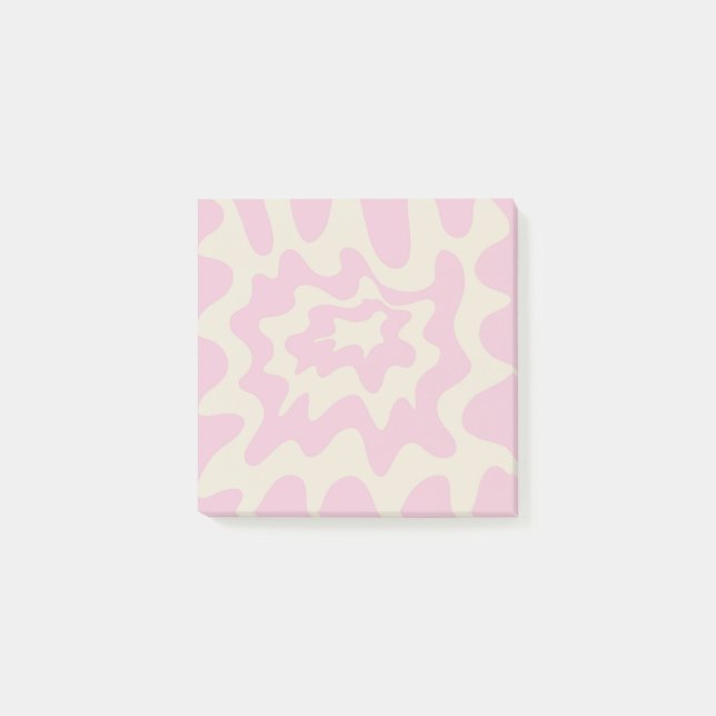 Post-it® Marbre rose Super Wavy Stripe Printemps moderne (Devant)