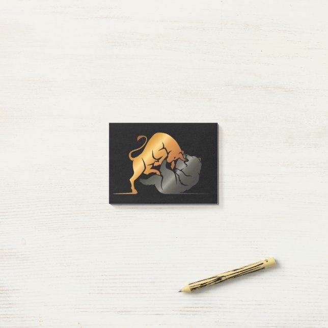 Post-it® Marchés Stocks Bull et Ours sur mesure (Sur un bureau)
