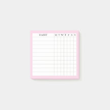 Margaret Collection Post-It Habit Tracker en rose