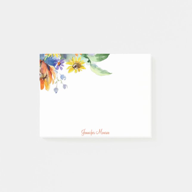 Post-it® Marguerites aquarelle personnalisées (Devant)