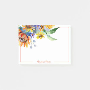 Post-it® Marguerites aquarelle personnalisées