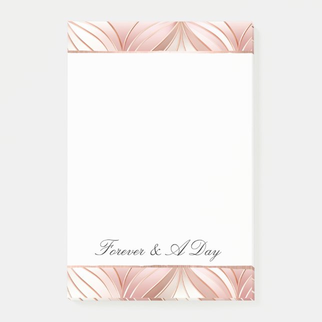Post-it® Mariage Abstrait Rose Gold Rose Pâle Perle (Devant)