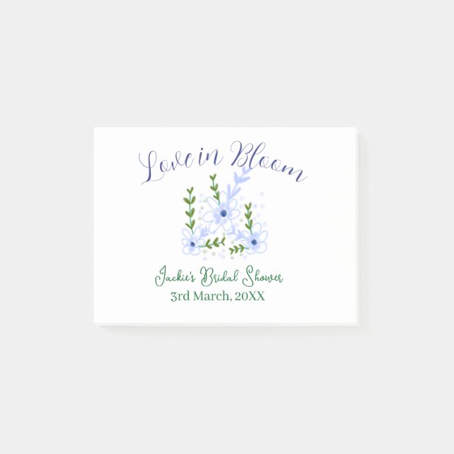 Post-it® Mariage bohème violet en fleurs nom rétro pour une (Devant)