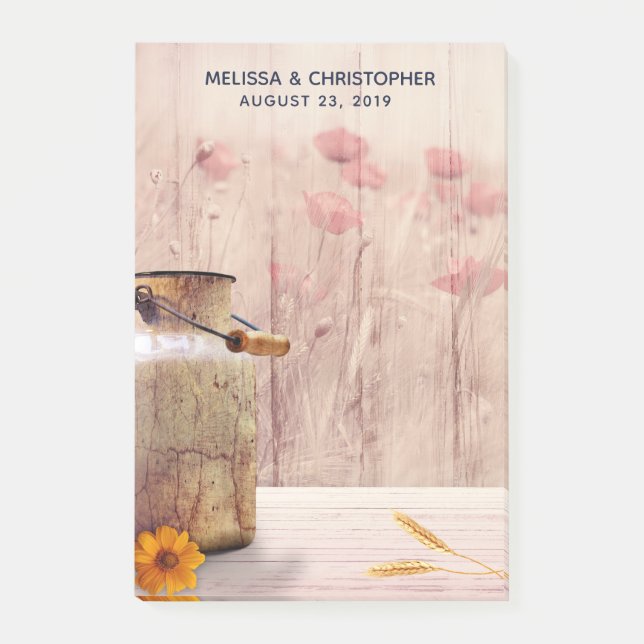 Post-it® Mariage campagnard de lait rustique (Devant)