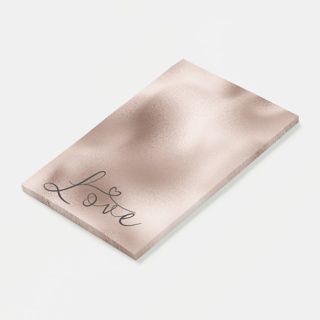 Post-it® Mariage Coeur d'Amour Rose Gold Romantique (Incliné)