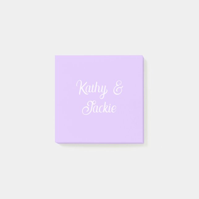 Post-it® Mariage couple rétro pastel violet nom stylé na (Devant)