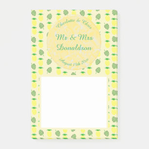 Post-it® Mariage d'été tropical Ananas et Palm Feuille