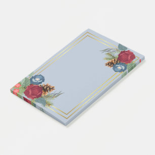 Post-it® Mariage d'hiver Bourgogne Turquoise Bleu moderne