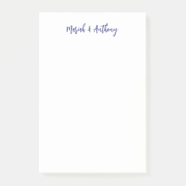 Post-it® Mariage Élégant Créatif Classique Bleu Blanc (Devant)