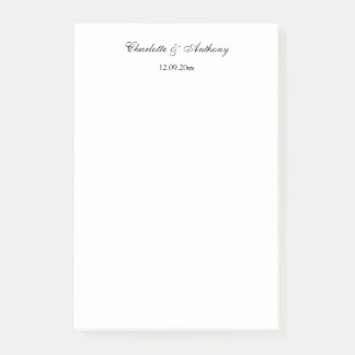 Post-it® Mariage Élégant Script Creative Black White