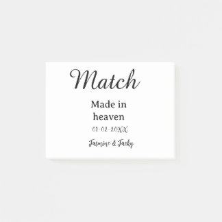 Post-it® Mariage fait au ciel nom date simple calligraphie