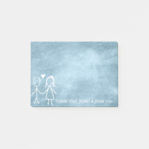 Post-it® Mariage Favor Merci Chalkboard Blue Pastel