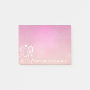 Post-it® Mariage Favor Merci Chalkboard Ombre rose