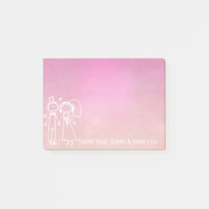 Post-it® Mariage Favor Merci Chalkboard Pink Ombre