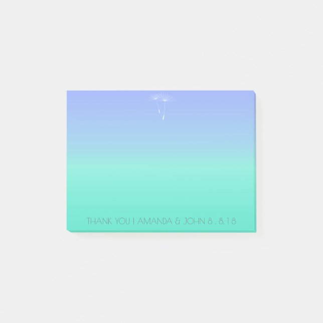 Post-it® Mariage Favor Merci Ocean Blue Ombre (Devant)