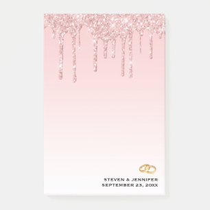 Post-it® Mariage moderne Rose Parties scintillant Drives &