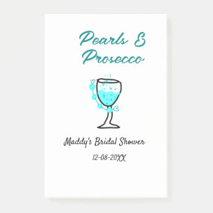 Post-it® Mariage perles et prosecco nom bleu noir