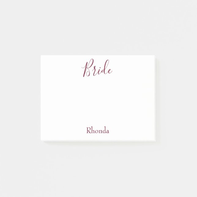 Post-it® Mariée Blanc et Bourgogne (Devant)