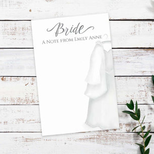 Post-it® Mariée de mariage Robe blanche élégante vintage Mi