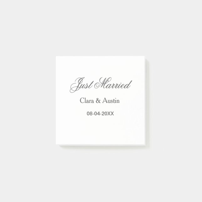 Post-it® Mariés add nom couple date année simulation de mar (Devant)