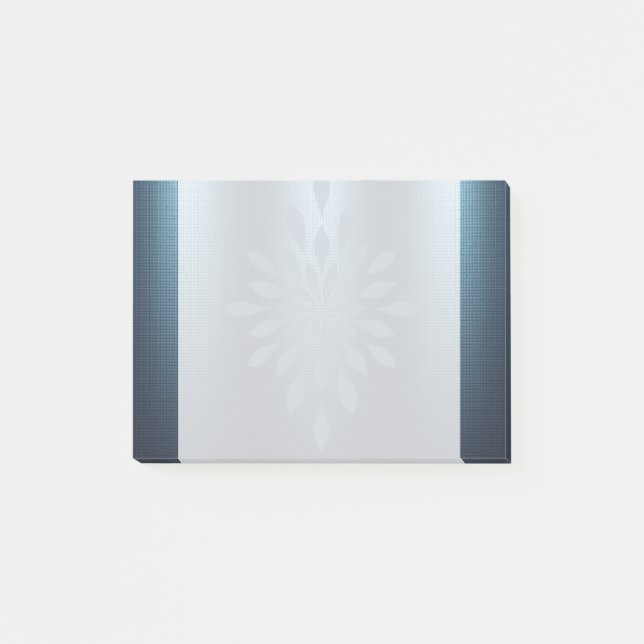Post-it® Marine bleu argent métallique look floral embellis (Devant)