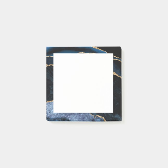 Post-it® Marine Blue Gold Parties scintillant Marbre encadr (Devant)