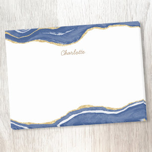 Post-it® Marine Marbre Bleu Agate Parties scintillant Or Pe