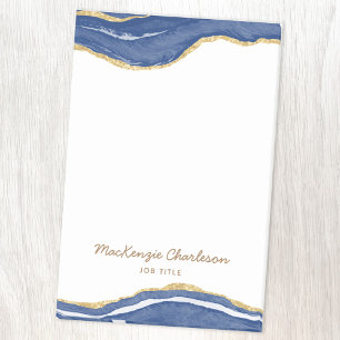 Post-it® Marine Marbre Bleu Agate Parties scintillant Or Pe