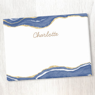 Post-it® Marine Marbre Bleu Agate Parties scintillant Or Pe