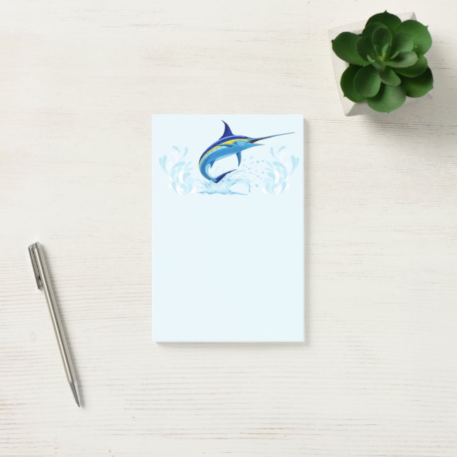 Post-it® Marlin Bleu Jaillissant de l'Océan (Bureau)