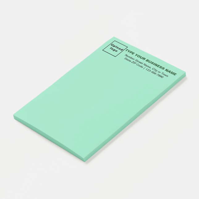 Post-it® Marque d'affaires en tête de Turquoise Green Long (Incliné)