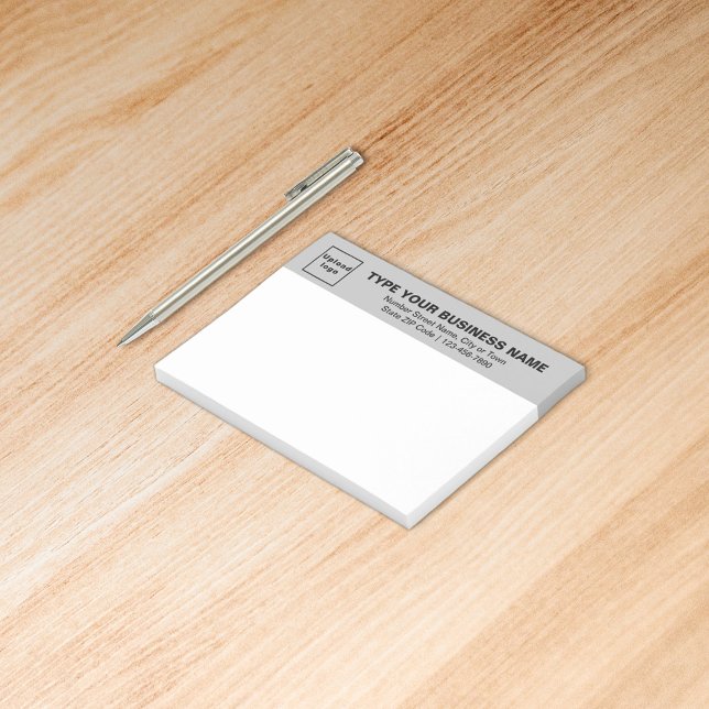 Post-it® Marque d'affaires sur Gray en-tête du rectangle (Build brand name awareness. Your business brand on gray heading of rectangle sticker.)