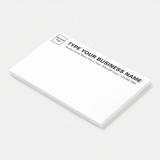 Post-it® Marque d'affaires sur la tête de Blanc Grand (Incliné)