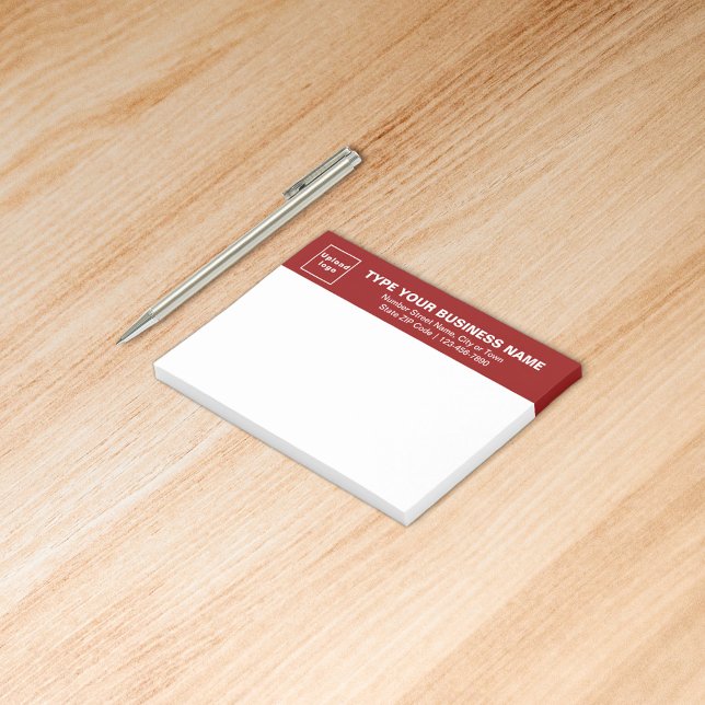 Post-it® Marque d'affaires sur la tête rouge du rectangle (Build brand name awareness. Your business brand on red heading of rectangle sticker.)