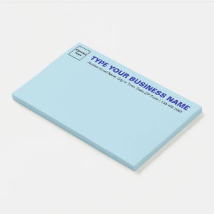Post-it® Marque d'affaires sur le cap de Bleu clair Grand