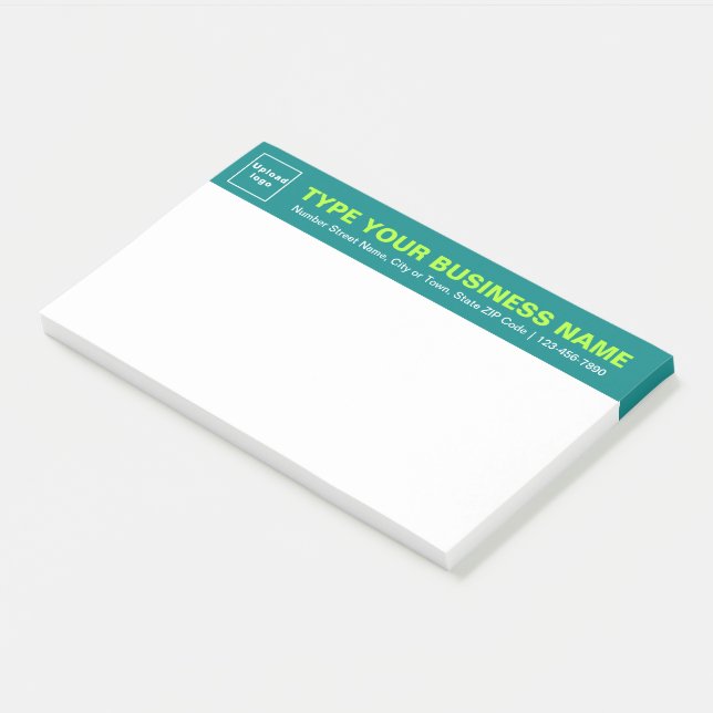 Post-it® Marque d'affaires sur Turquoise vert en tête de gr (Incliné)