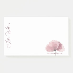 Post-it® Marque minimaliste de pavot rose
