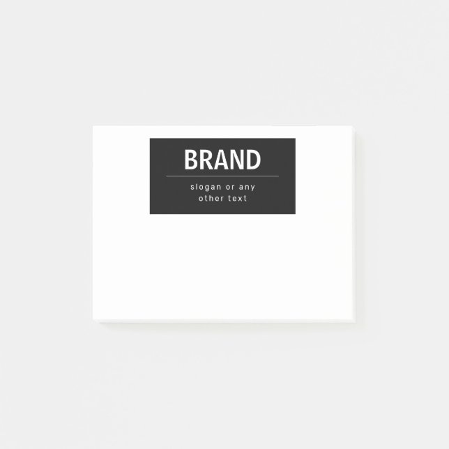 Post-it® Marque ou nom d'entreprise moderne gras | Noir & B (Devant)
