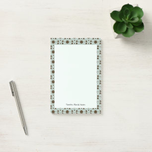 Post-it® Marron foncé micro floral vert sauge