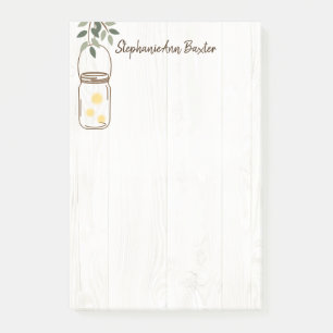 Post-it® Mason moderne Jar & Fireflies Notes rustiques
