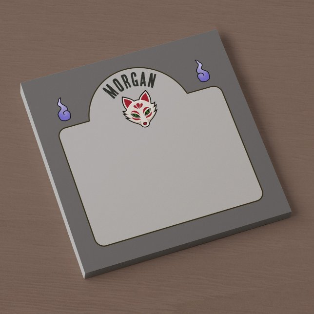 Post-it® Masque de renard Yokai Kitsune (Desk View)