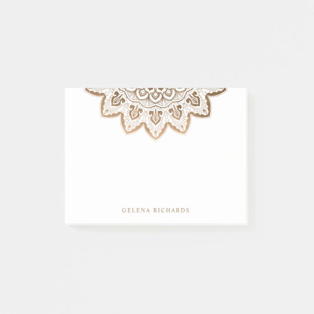 Post-it® Médaillon d'or Shimmer Elégant Mandala Horizontal (Devant)
