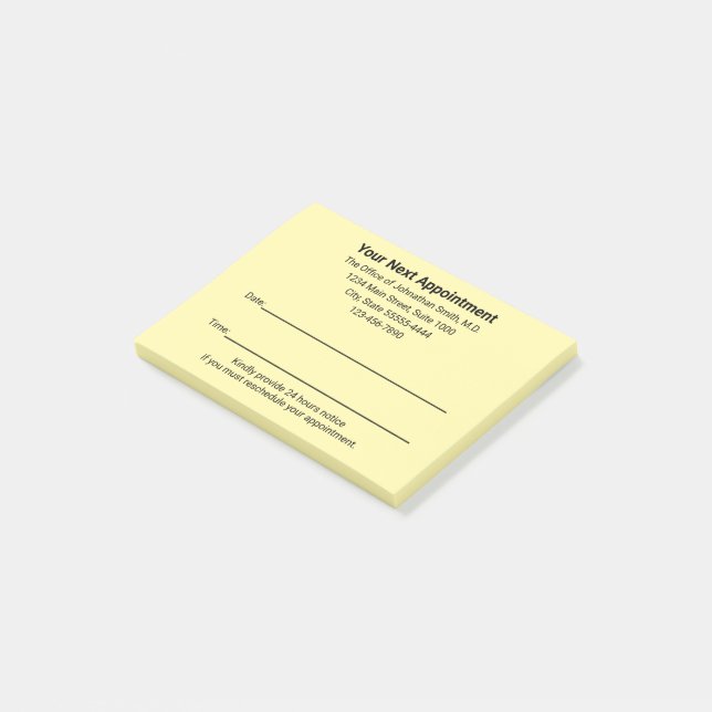 Post-it® Medical Doctor Next Appointment Reminder Cream (Incliné)