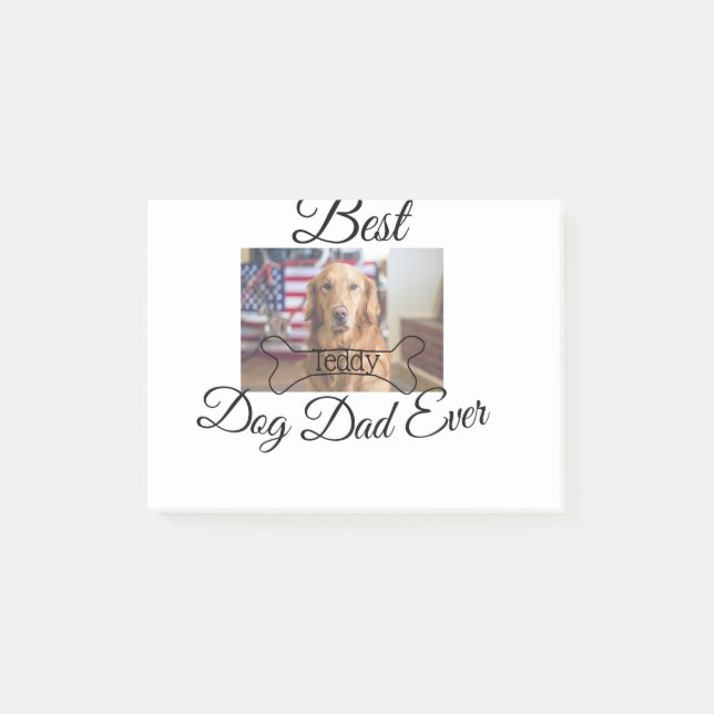 Post-it® Meilleur chien papa jamais ajouter nom de l'animal (Devant)