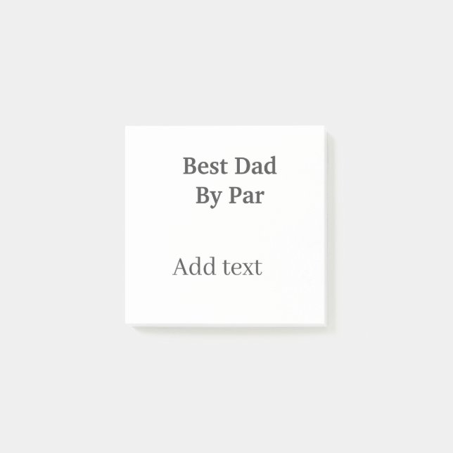 Post-it® Meilleur papa par gris noir fête des pères nom sim (Devant)