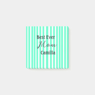 Post-it® Meilleure maman de tous les temps motif rayé vert 